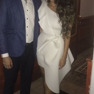 Asymmetrical white dress